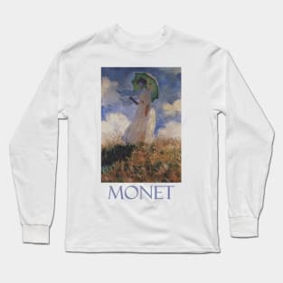 Woman with an Umbrella by Claude Monet Long Sleeve T-Shirt